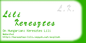 lili keresztes business card